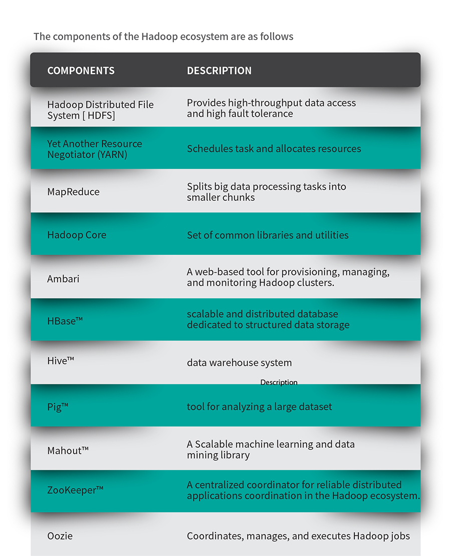 Components of the Hadoop ecosystem